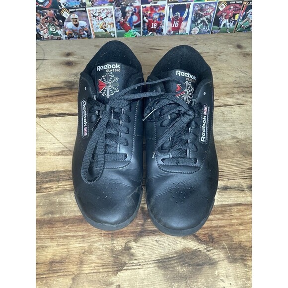 Size 9 - Reebok Princess Black - 30892 Trainers Shoes Womans Triple Black - Picture 2 of 7